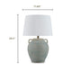 Fesa Table Lamp | Antiqued Green Terracotta | White Drum Shade | 29"