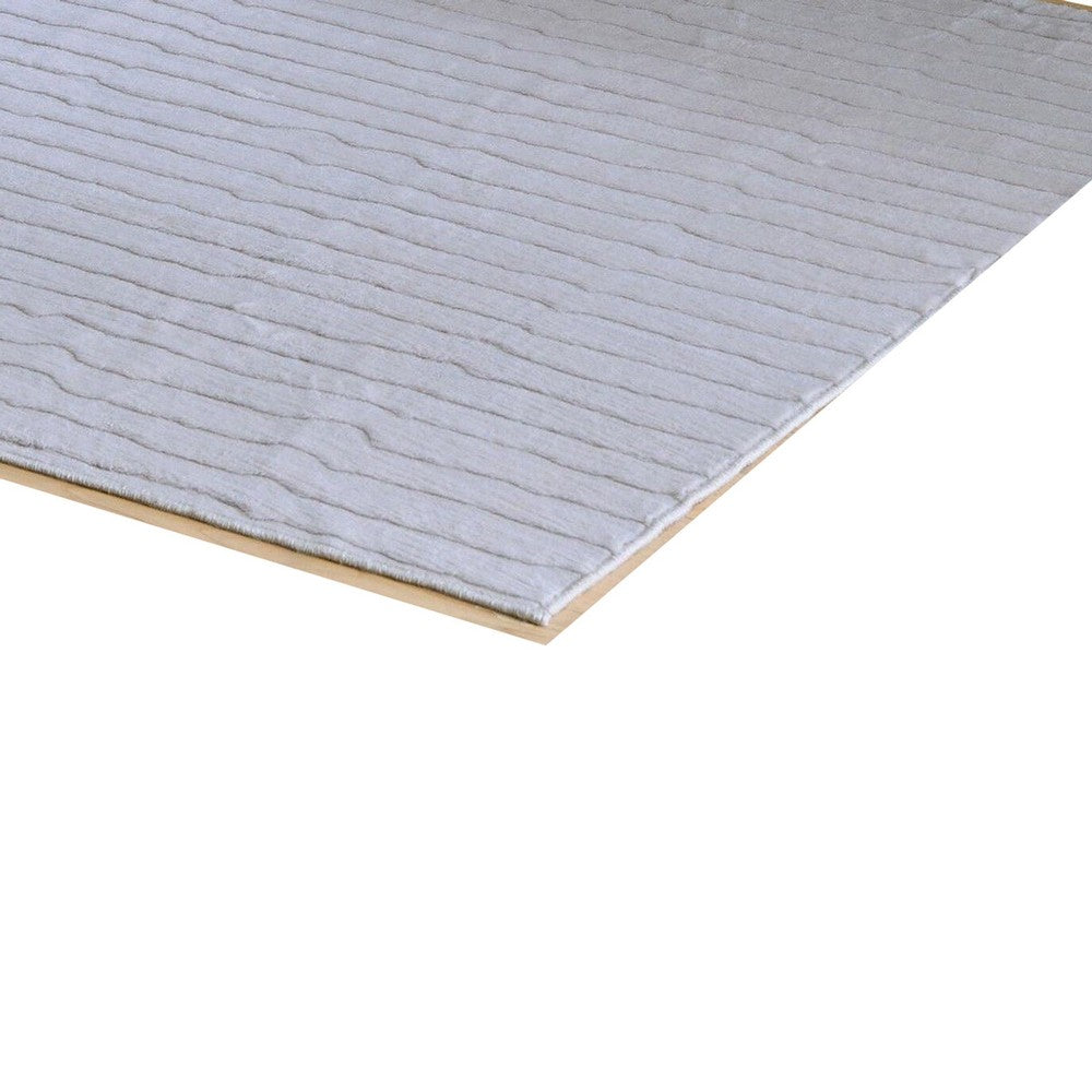 Worly 5x7 Medium Area Rug | Polyester Faux Fur | Subtle Stripe Gray