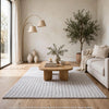 Worly 5x7 Medium Area Rug | Polyester Faux Fur | Subtle Stripe Gray