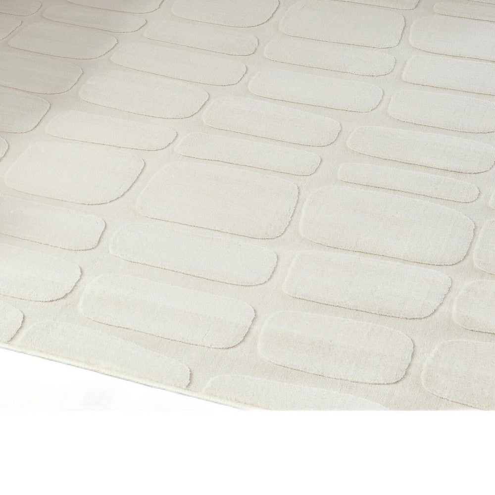 Malvin Medium Area Rug | Abstract Sandstone Cream | Polyester Faux Fur | 5x7
