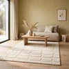 Malvin Medium Area Rug | Abstract Sandstone Cream | Polyester Faux Fur | 5x7