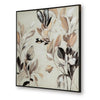 Repy Wall Art Painting | Botanical Floral Tan Brown | Black Frame | 40x40