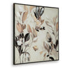 Repy Wall Art Painting | Botanical Floral Tan Brown | Black Frame | 40x40
