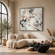 Repy Wall Art Painting | Botanical Floral Tan Brown | Black Frame | 40x40