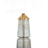 Bepy Table Lamp | Fluted Glass Gold Tone Flecks | White Drum Shade | 34"