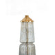 Bepy Table Lamp | Fluted Glass Gold Tone Flecks | White Drum Shade | 34"