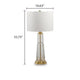 Bepy Table Lamp | Fluted Glass Gold Tone Flecks | White Drum Shade | 34"