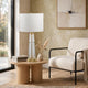 Bepy Table Lamp | Fluted Glass Gold Tone Flecks | White Drum Shade | 34"