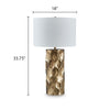 Mepy Table Lamp | Gold Metal Hammered Base | White Drum Shade | 34"
