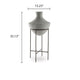 Esta Pottery Style Vase w Stand | Distressed Cream | Espresso Brown 35"