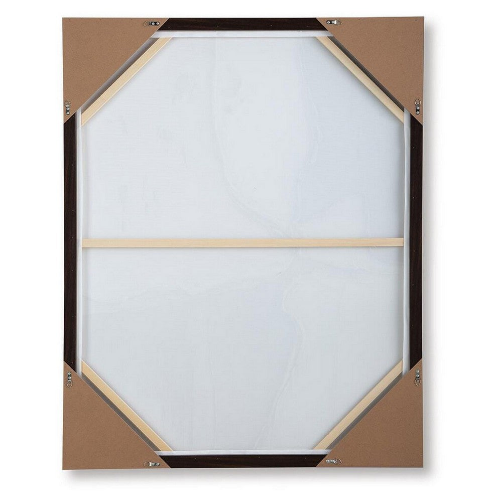 Jepy Wall Art Painting | Abstract Brown Tan White Tones | Black Frame | 40x50