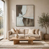 Jepy Wall Art Painting | Abstract Brown Tan White Tones | Black Frame | 40x50