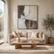 Jepy Wall Art Painting | Abstract Brown Tan White Tones | Black Frame | 40x50