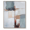 Kepy Wall Art Painting | Abstract Muted Gray | Light Brown Frame | 40x50