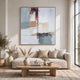Kepy Wall Art Painting | Abstract Muted Gray | Light Brown Frame | 40x50