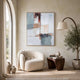 Kepy Wall Art Painting | Abstract Muted Gray | Light Brown Frame | 40x50