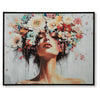 Lepy Wall Art Painting | Floral Headdress Portrait | Black Frame | 40x50