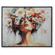 Lepy Wall Art Painting | Floral Headdress Portrait | Black Frame | 40x50