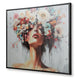 Lepy Wall Art Painting | Floral Headdress Portrait | Black Frame | 40x50