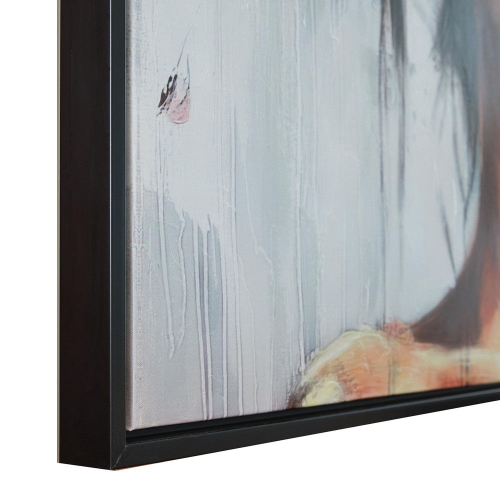 Lepy Wall Art Painting | Floral Headdress Portrait | Black Frame | 40x50