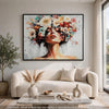 Lepy Wall Art Painting | Floral Headdress Portrait | Black Frame | 40x50