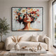 Lepy Wall Art Painting | Floral Headdress Portrait | Black Frame | 40x50