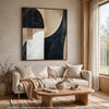 Eyna Modern Wall Painting. Abstract Geometric Black Brown Tan | 40x50