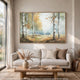Lyna Wall Art Painting | Birch Forest Landscape | Yellow Blue Brown36x60