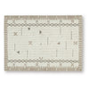 Dotty Medium Area Rug | Taupe Geometric Border Design | Cream Wool 5 x 7