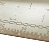 Dotty Medium Area Rug | Taupe Geometric Border Design | Cream Wool 5 x 7