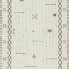 Dotty Medium Area Rug | Taupe Geometric Border Design | Cream Wool 5 x 7