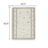 Dotty Medium Area Rug | Taupe Geometric Border Design | Cream Wool 5 x 7