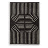 Edon Medium Area Rug with Ivory Geometric Design | Black Tufted Wool 5x7