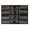 Edon Medium Area Rug with Ivory Geometric Design | Black Tufted Wool 5x7