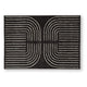Edon Medium Area Rug with Ivory Geometric Design | Black Tufted Wool 5x7