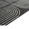 Edon Medium Area Rug with Ivory Geometric Design | Black Tufted Wool 5x7