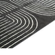 Edon Medium Area Rug with Ivory Geometric Design | Black Tufted Wool 5x7