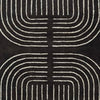 Edon Medium Area Rug with Ivory Geometric Design | Black Tufted Wool 5x7