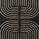 Edon Medium Area Rug with Ivory Geometric Design | Black Tufted Wool 5x7
