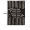 Edon Medium Area Rug with Ivory Geometric Design | Black Tufted Wool 5x7