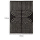 Edon Medium Area Rug with Ivory Geometric Design | Black Tufted Wool 5x7