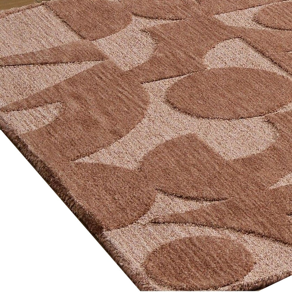 Perry Hand-Tufted Medium Area Rug with Geometric Design | Clay Polyester 5x7