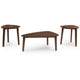 Jeyn 3pc Coffee Table Set with 2 End Tables | Triangular Top | Brown Wood