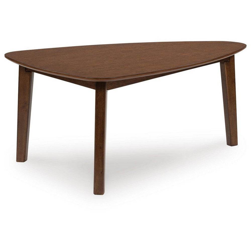 Jeyn 3pc Coffee Table Set with 2 End Tables | Triangular Top | Brown Wood
