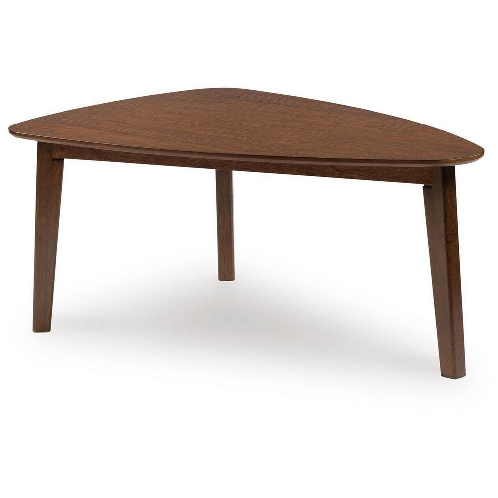 Jeyn 3pc Coffee Table Set with 2 End Tables | Triangular Top | Brown Wood