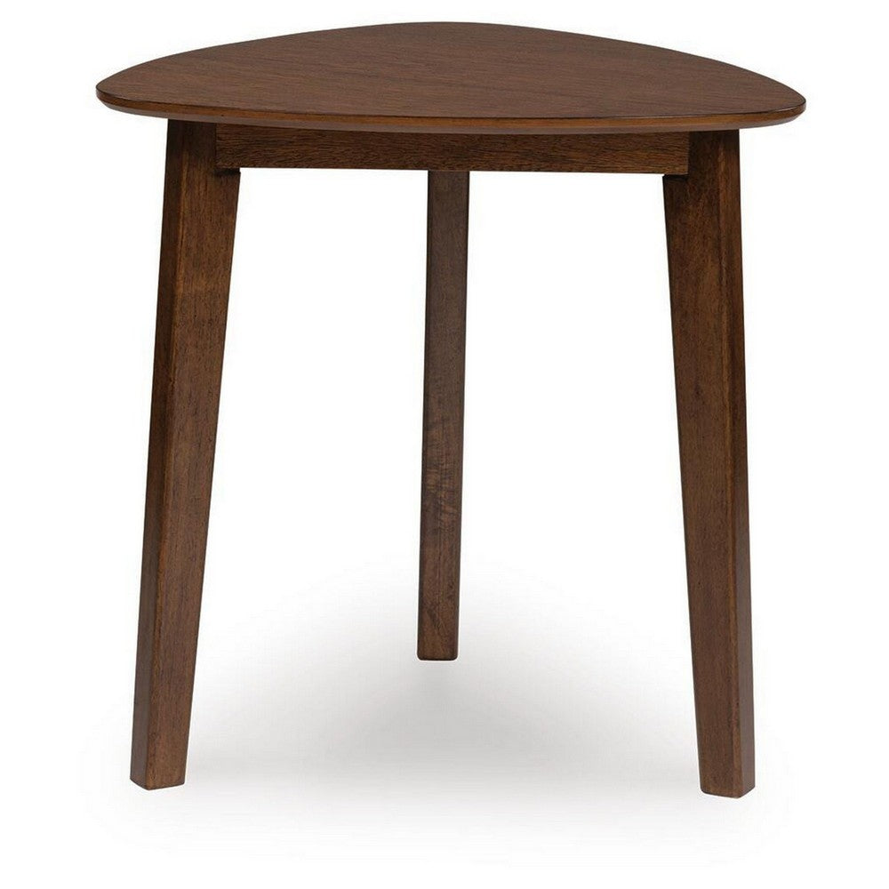 Jeyn 3pc Coffee Table Set with 2 End Tables | Triangular Top | Brown Wood