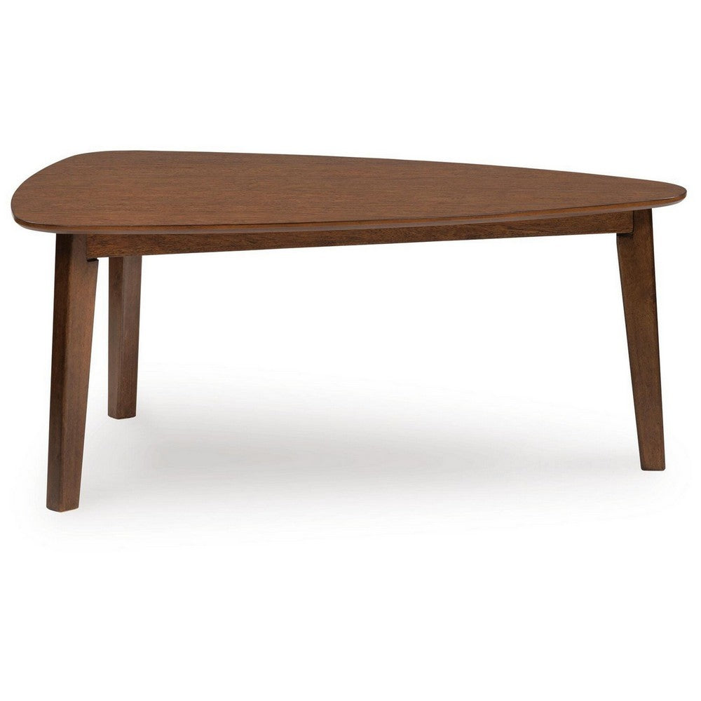 Jeyn 3pc Coffee Table Set with 2 End Tables | Triangular Top | Brown Wood