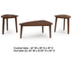 Jeyn 3pc Coffee Table Set with 2 End Tables | Triangular Top | Brown Wood