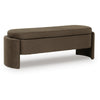 Vanya Storage Bench with Hinged Hidden Seat | Brown Polyester 56"