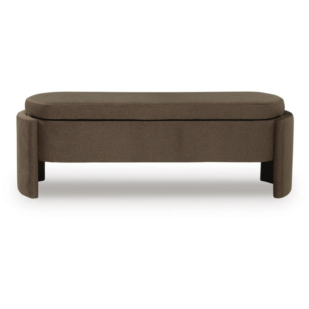 Vanya Storage Bench with Hinged Hidden Seat | Brown Polyester 56"